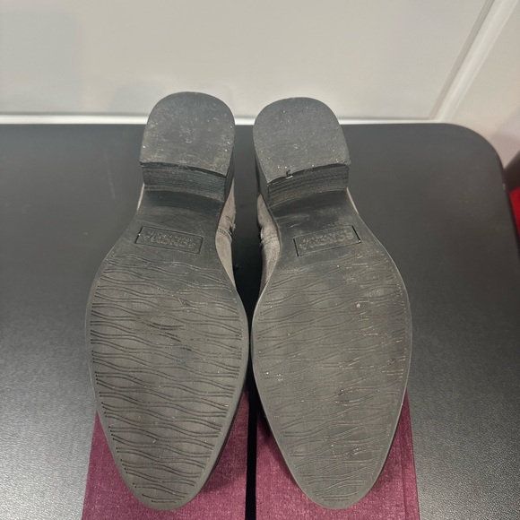 Sonoma Goods For Life Gray Suede Ankle Boots Buckle Zip Block Heel - Picture 5 of 6